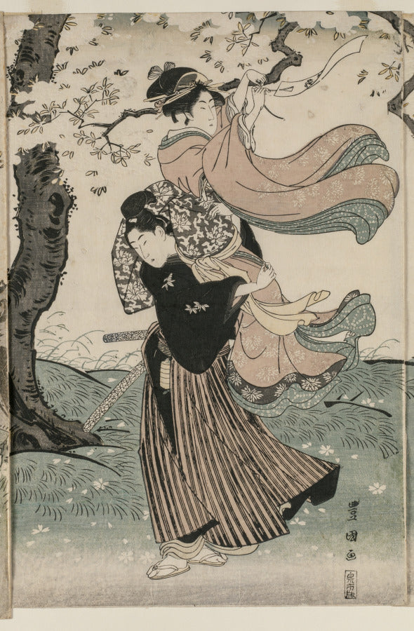 Cherry Blossoms in the Wind by Utagawa Toyokuni (Japanese, 1769–1825) - Classic Painting canvas print