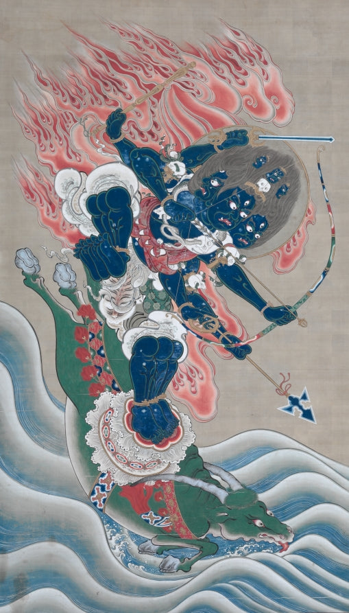 Wisdom King of Great Awe-inspiring Power Daiitoku My by  - Classic Art canvas print