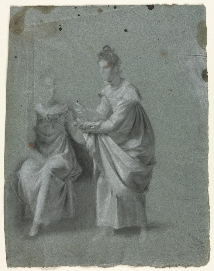 Two Women by Anonymous - Classic Painting canvas print