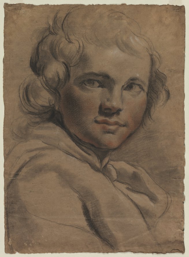Head of a Young Man recto by Gaetano Gandolfi (Italian, 1734–1802) - Classic Painting canvas print