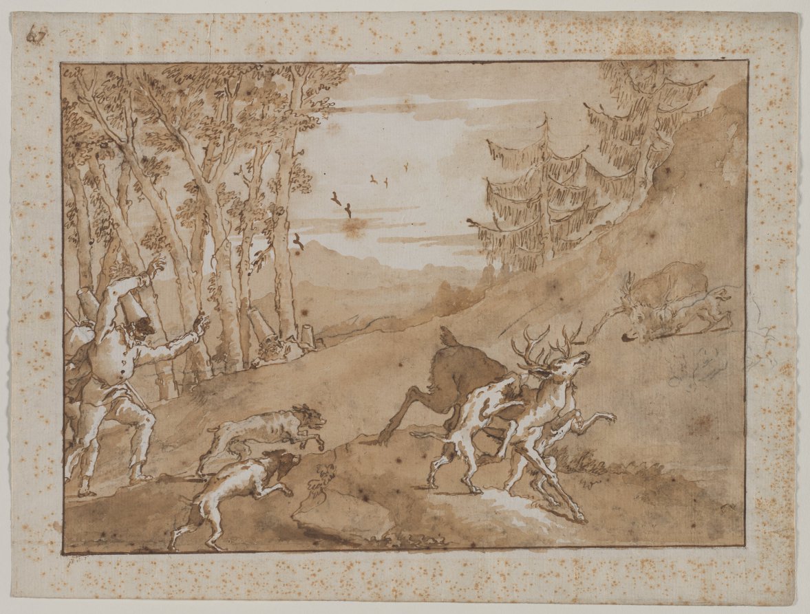 The Stag Hunt by Giovanni Domenico Tiepolo (Italian, 1727–1804) - Classic Painting canvas print