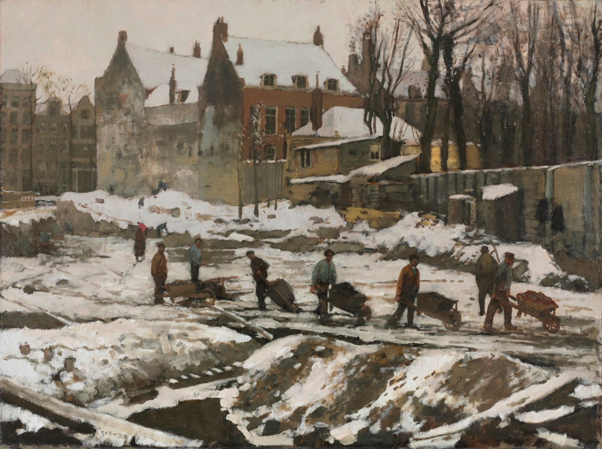 Construction Site in Amsterdam by George Hendrik Breitner (Dutch, 1857–1923) - Classic Art canvas print