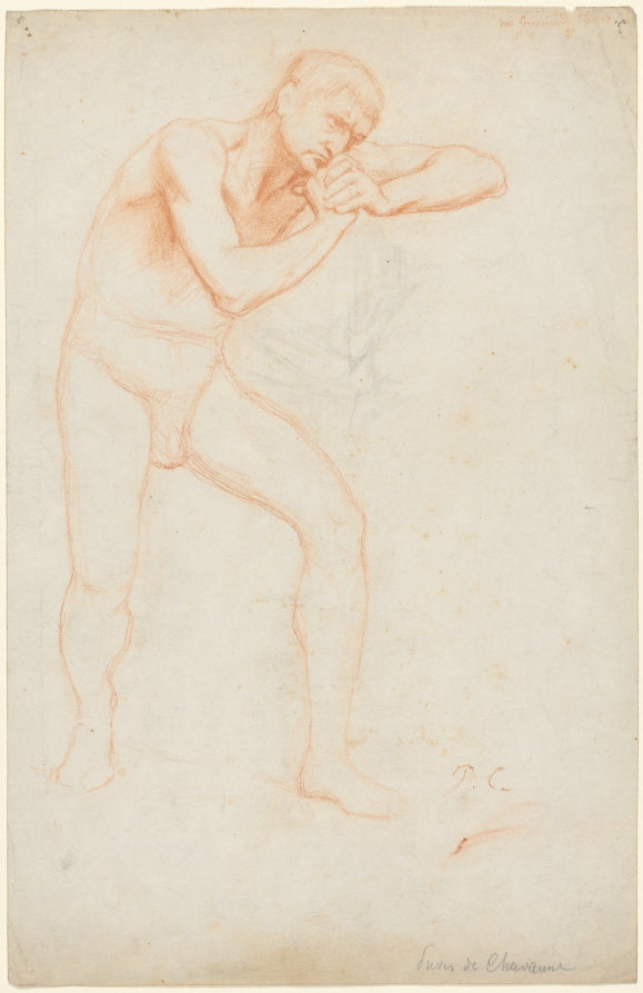 Male Nude by Pierre Puvis de Chavannes (French, 1824–1898) - Classic Painting canvas print
