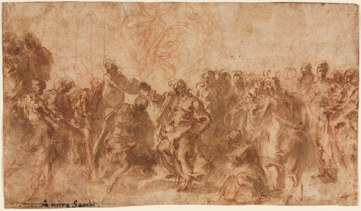The Baptism of Christ by Cesare Pollini (Italian, c. 1560-c. 1630) - Classic Painting canvas print