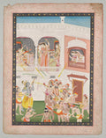 Radha and Hindu God Krishna celebrating the festival Holi by  - Classic Art canvas print