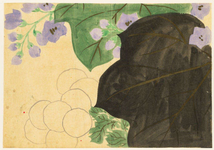 Flowers of a Hundred Worlds Momoyogusa Chrysanthemum and Paulownia Kikukiri by Kamisaka Sekka (Japanese, 1866–1942) - Classic Painting canvas print