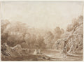 A Man Playing a Harp with other Figures beside a Lake by John Martin (British, 1789–1854) - Classic Painting canvas print