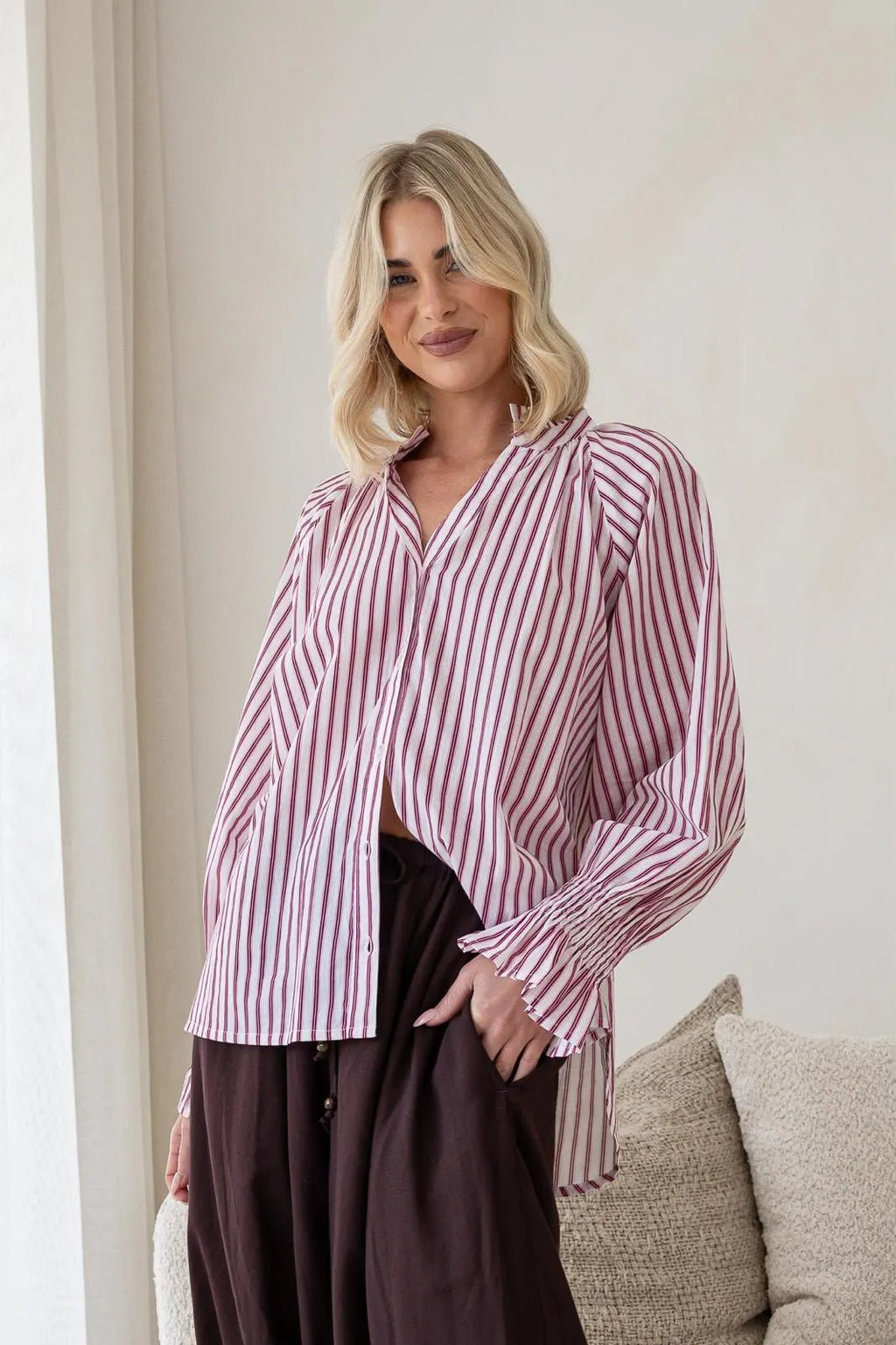 Sorrento Shirt - Pink/Wine