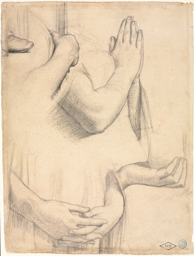 Study of Hands by Jean-Auguste-Dominique Ingres (French, 1780–1867) - Classic Art canvas print