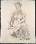 Seated Peasant Woman by Léon Augustin Lhermitte (French, 1844–1925) - Classic Painting canvas print