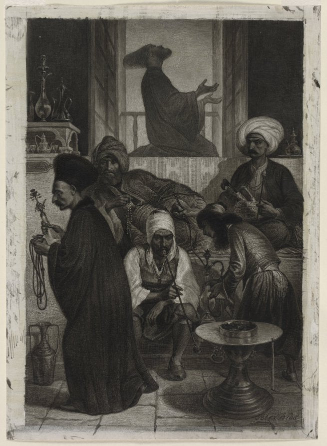 Caf in Constantinople by Alexandre Bida (French, 1823–1895) - Classic Painting canvas print