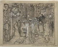 Street Scene in London by Félix Hilaire Buhot (French, 1847–1898) - Classic Painting canvas print