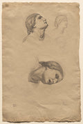 Four Studies of the Head of a Young Italian Woman by Edgar Degas (French, 1834–1917) - Impressionist canvas print