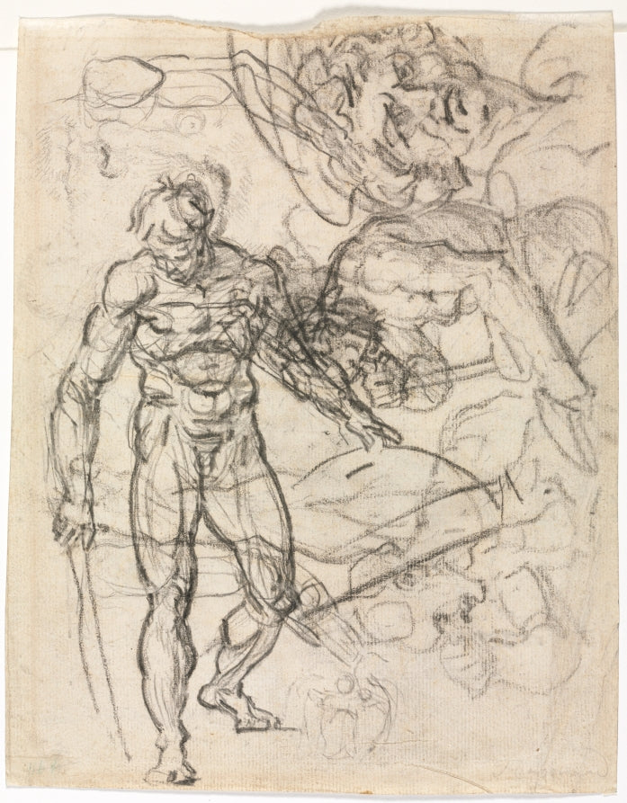 Figure Studies verso by Jean-Honoré Fragonard (French, 1732–1806) - Classic Painting canvas print