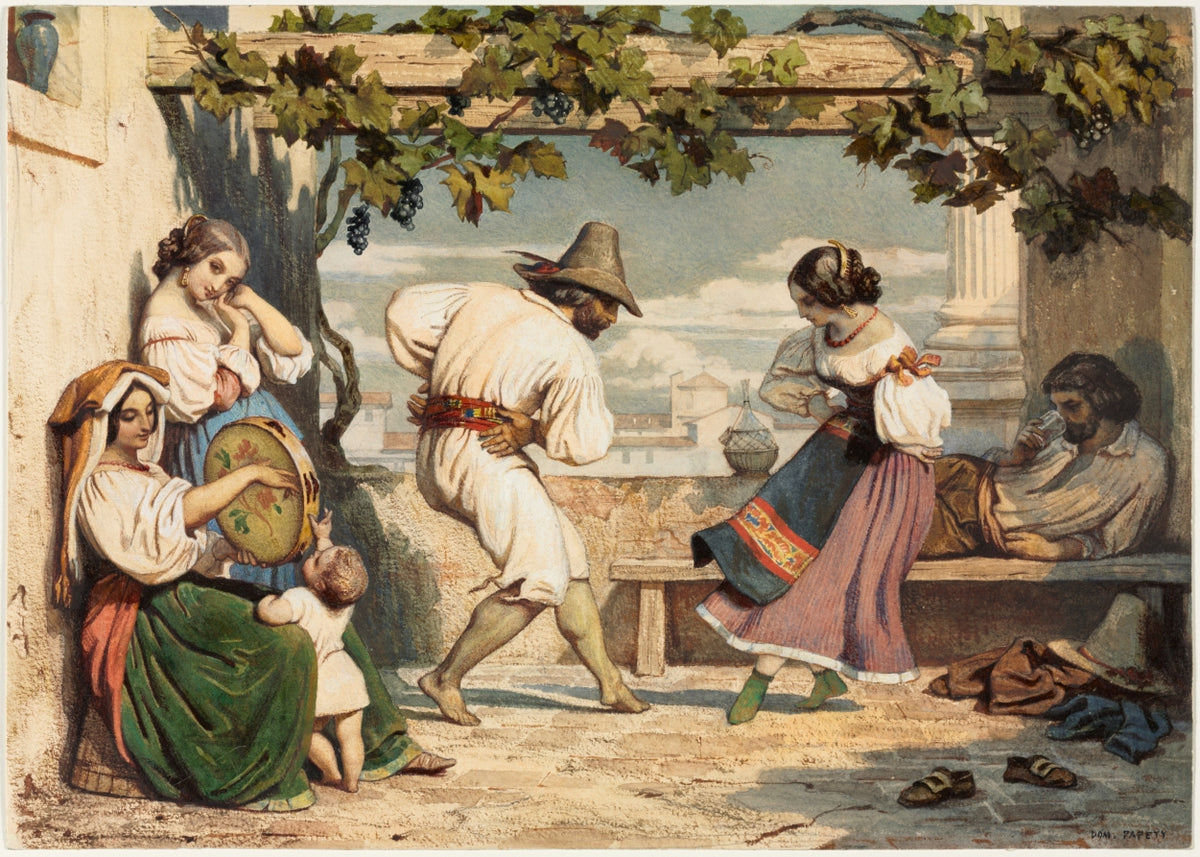 La Saltarelle by Dominque Louis Papety (French, 1815–1849) - Classic Painting canvas print