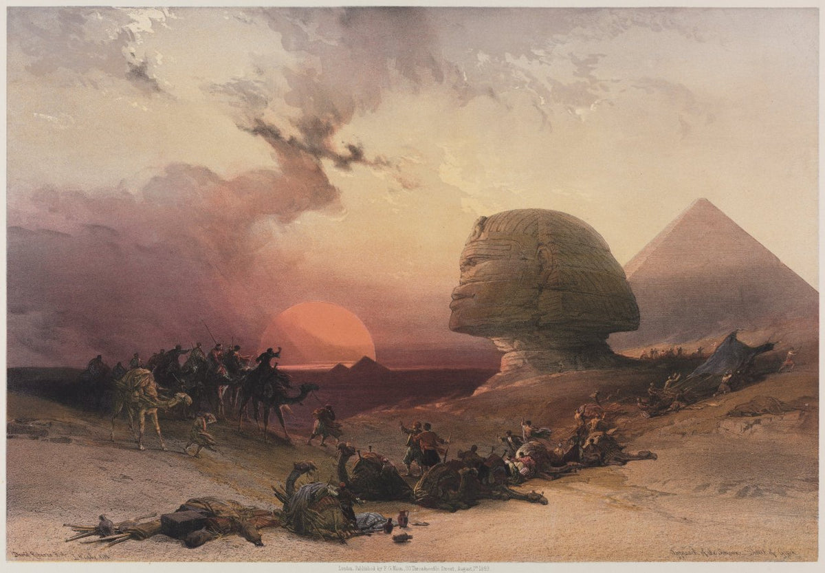Egypt and Nubia, Volume III  Approach of the Simoon-Desert at Gizeh by Louis Haghe (British, 1806–1885) - Classic Painting canvas print