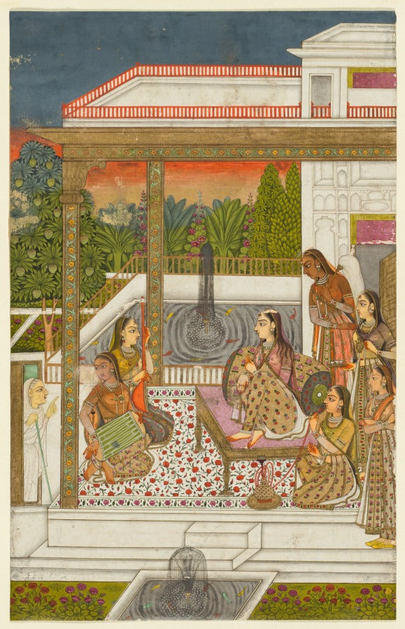 A princess with attendants on a terrace by  - Classic Art canvas print