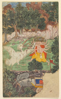 Battle of Ravana and Jatayu, from Chapters 50 and 51 of the Aranya Kanda Book of the Forest of Valmiki's Ramayana Ramas Journey folio from the Burnt Ramayana by  - Classic Art canvas print