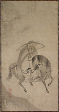 Su Dongpo Riding a Donkey by Reietsu (Japanese, active late 1500s to early 1600s) - Classic Art canvas print