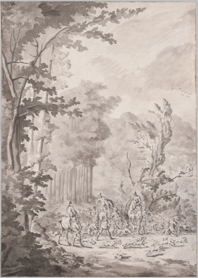 A Hunting Party at Marly by Jean Baptiste Martin, Le Vieux (French, 1659–1735) - Classic Painting canvas print