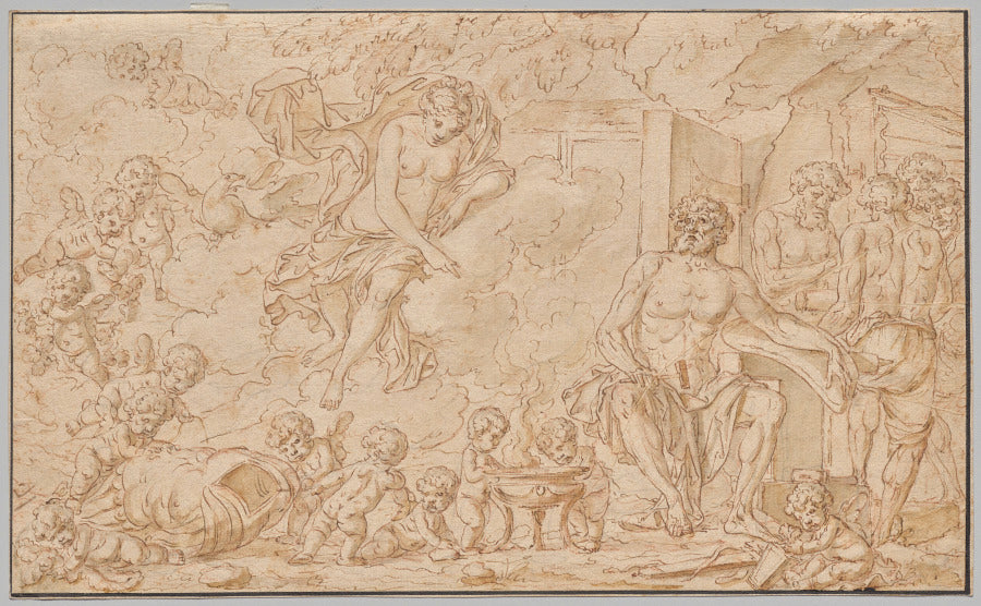 Venus at the Forge of Vulcan by Louis Félix de La Rue (French, 1731–1777) - Classic Painting canvas print