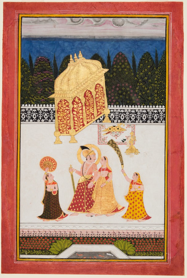 Maharana Ari Singh II of Mewar r. 176173 with His Consort on a Terrace by  - Classic Art canvas print