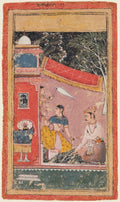 Lovers on a Terrace Ramakali Ragini of Hindol, from a Bundi Ragamala by  - Classic Art canvas print