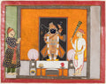 Maharao Ram Singh II of Kota r. 182866 Worships Brij Nathji as the Bridegroom by  - Classic Art canvas print