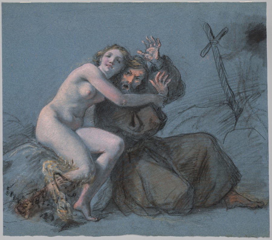 The Temptation of St. Anthony by Julien Léopold Boilly (French, 1796–1874) - Classic Painting canvas print