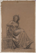 Portrait of a Seated Woman by François-André Vincent (French, 1746–1816) - Classic Painting canvas print
