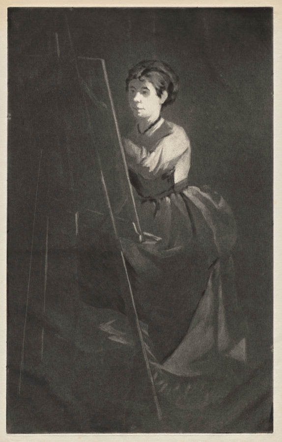 Young Woman at an Easel by Henri Charles Guérard (French, 1846–1897) - Classic Painting canvas print