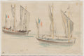 Two Boats at the Harbor of Dieppe by Eugène Delacroix (French, 1798–1863) - Romantic canvas print