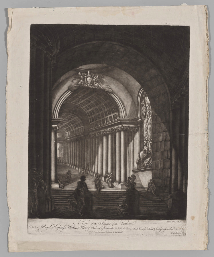 A View of the Stairs of the Vatican by Georges Francois Blondel (French, 1730–1800) - Classic Painting canvas print