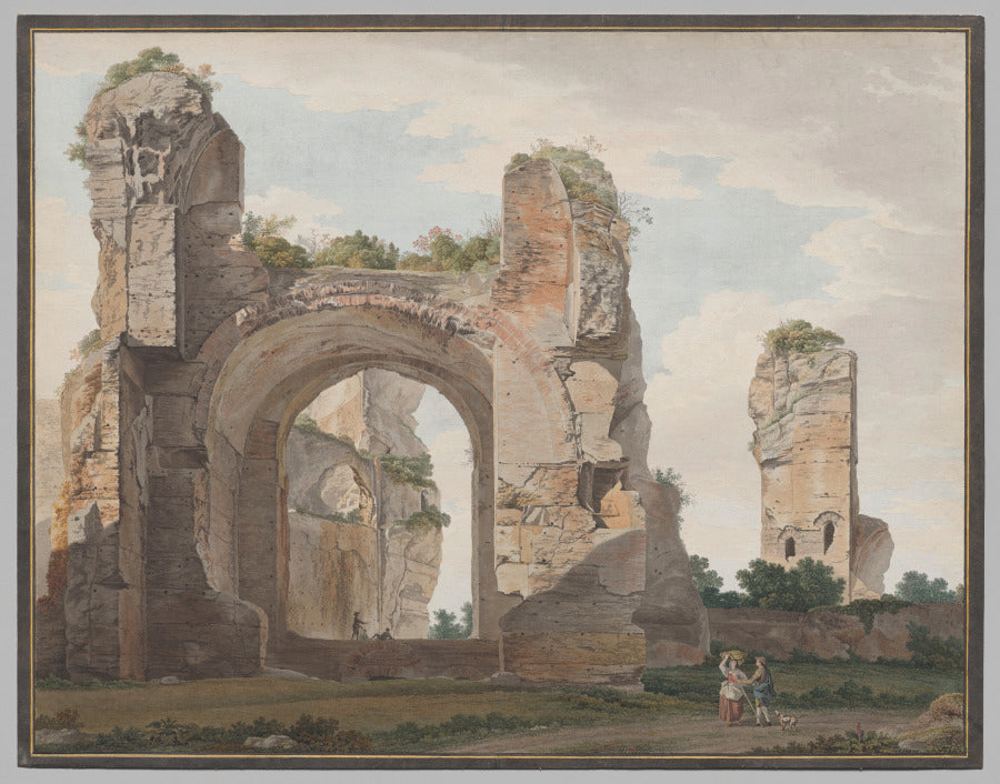 A View of the Ruins of the Baths of Caracalla by Giovanni Battista Lusieri (Italian, 1750–1825) - Classic Art canvas print