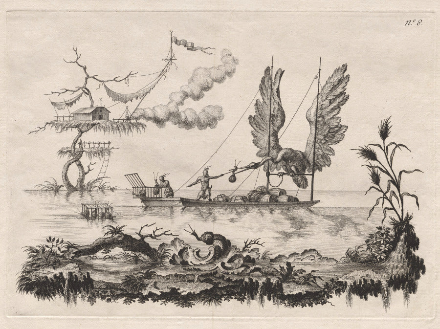 A Boat That Has for Sails the Wings of a Huge Bird by Filippo Morghen (Italian, 1730–after 1807) - Classic Painting canvas print