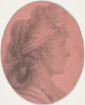 Portrait of Eleanor Ramsay Fitzwilliam by Charles Balthazar Julien Fevret de Saint-Mémin (French, 1770–1852) - Classic Art canvas print