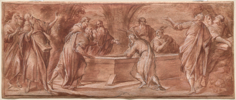 The Apostles Gathered Around the Tomb of the Virgin by Camillo Procaccini (Italian, 1546–1629) - Classic Art canvas print