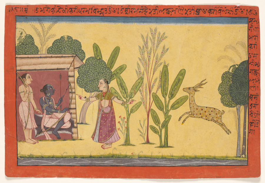 Sita asks Rama to fetch the golden deer, from the Shangri Ramayana by  - Classic Art canvas print