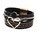 Bohemian Heart Shape Rhinestone Magnetic Bracelet