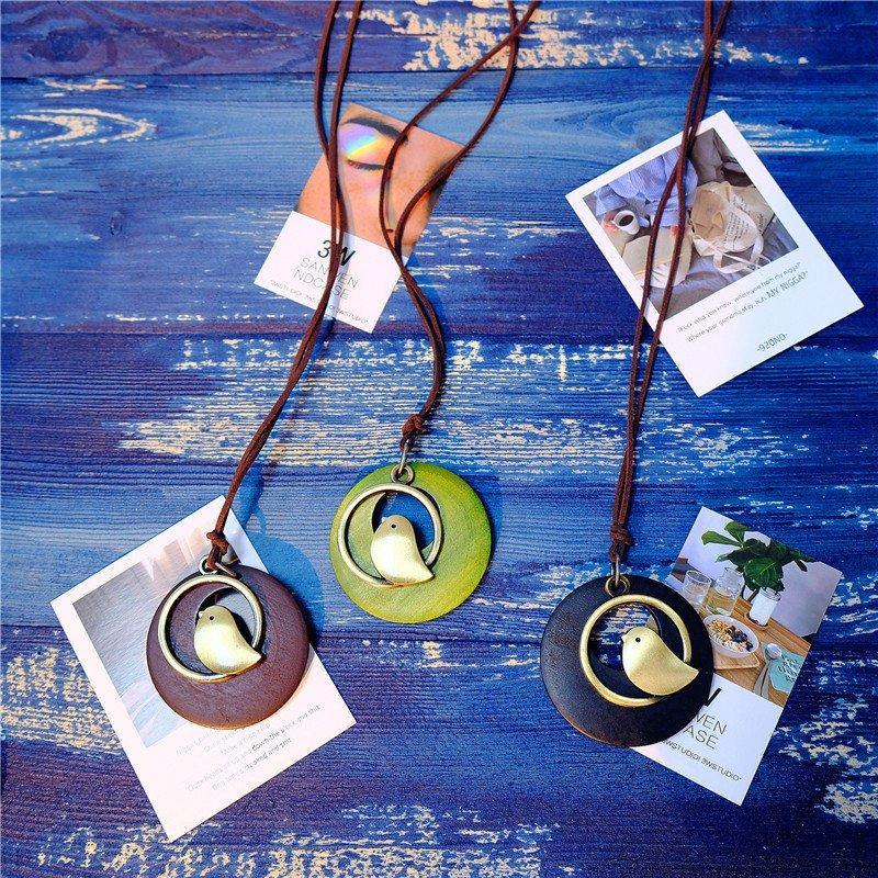 Handmade Bird Sweater Vintage Necklace
