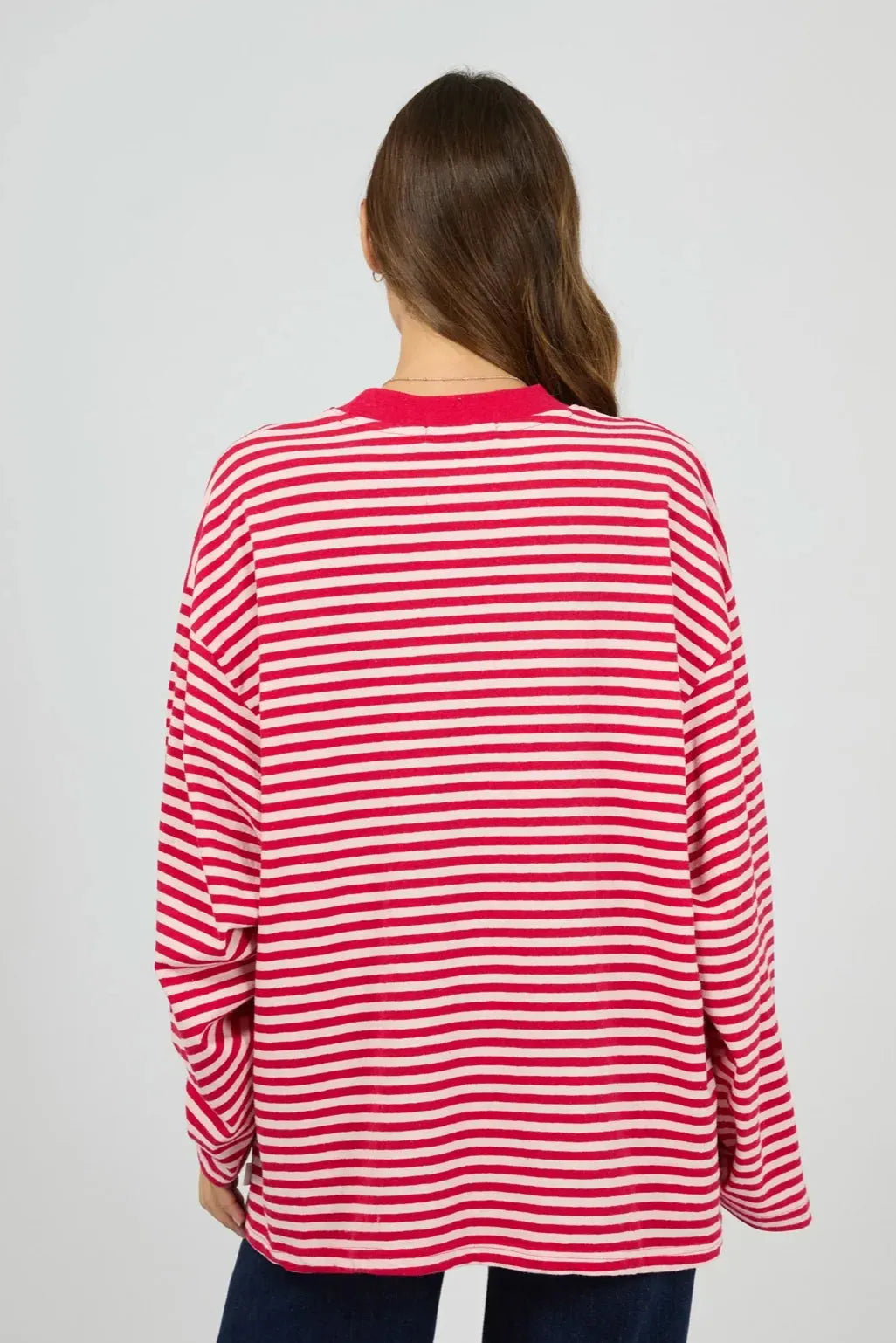 Paloma LS Stripe Tee - Ruby