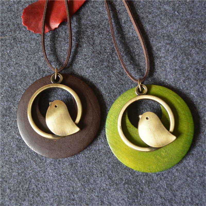 Handmade Bird Sweater Vintage Necklace