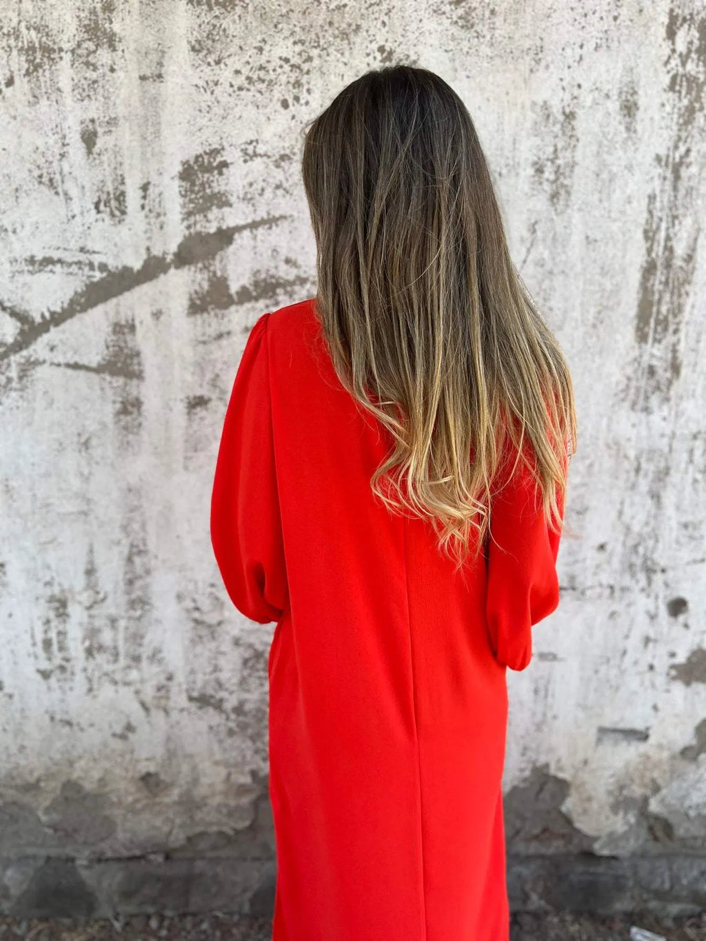 V-neck Long Dress