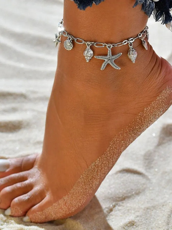 🔥Buy 3 Get 10% Off🔥Vintage Classic Starfish Conch Shell Anklet
