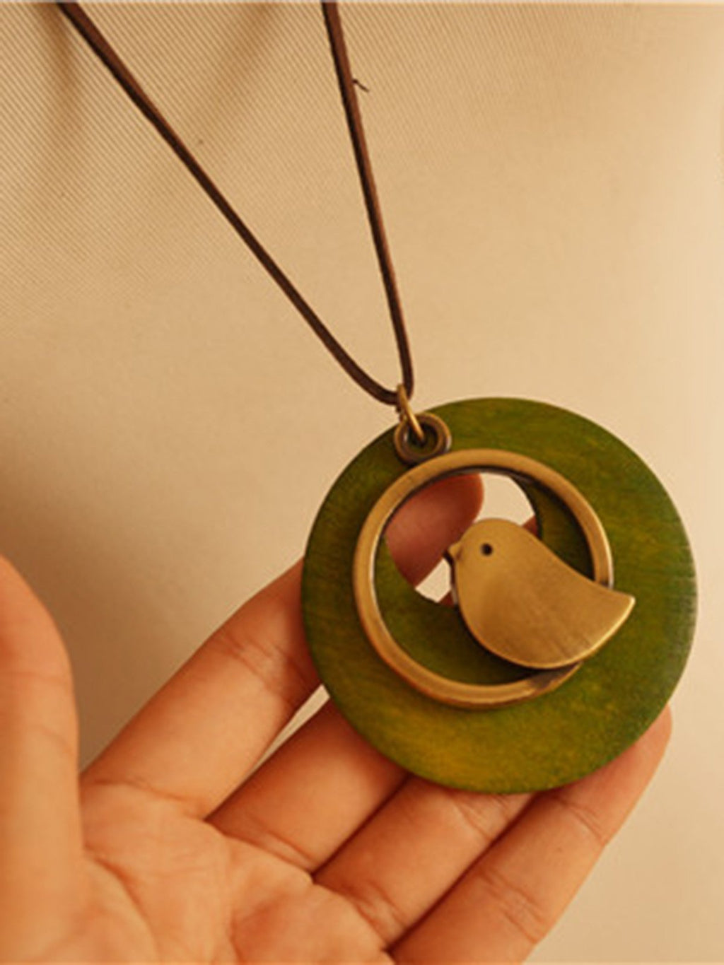 Handmade Bird Sweater Vintage Necklace