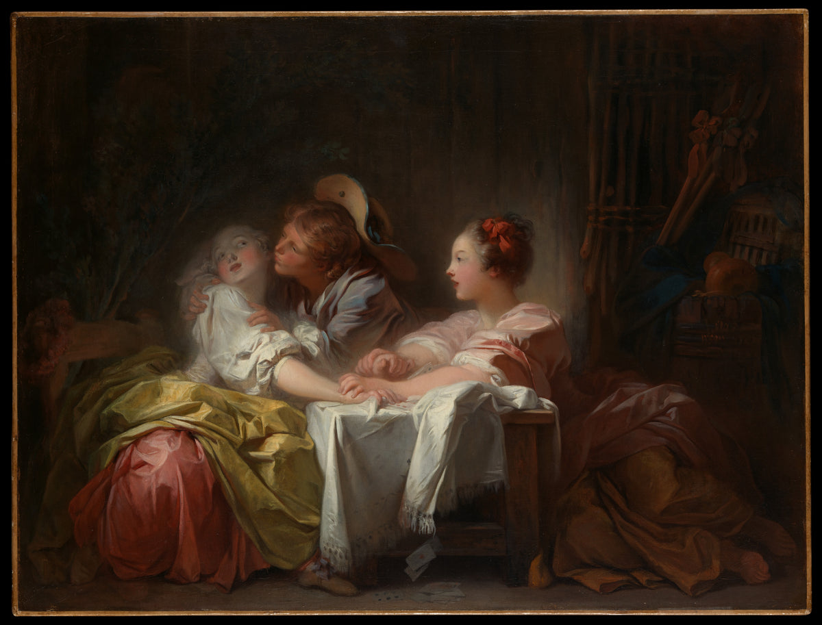 The Stolen Kiss by Jean Honoré Fragonard - Oil Painting canvas print