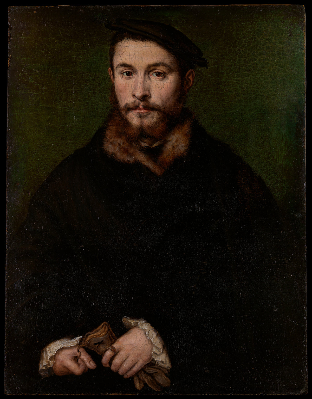 Portrait of a Man with Gloves by Corneille de Lyon - Classic Art canvas print