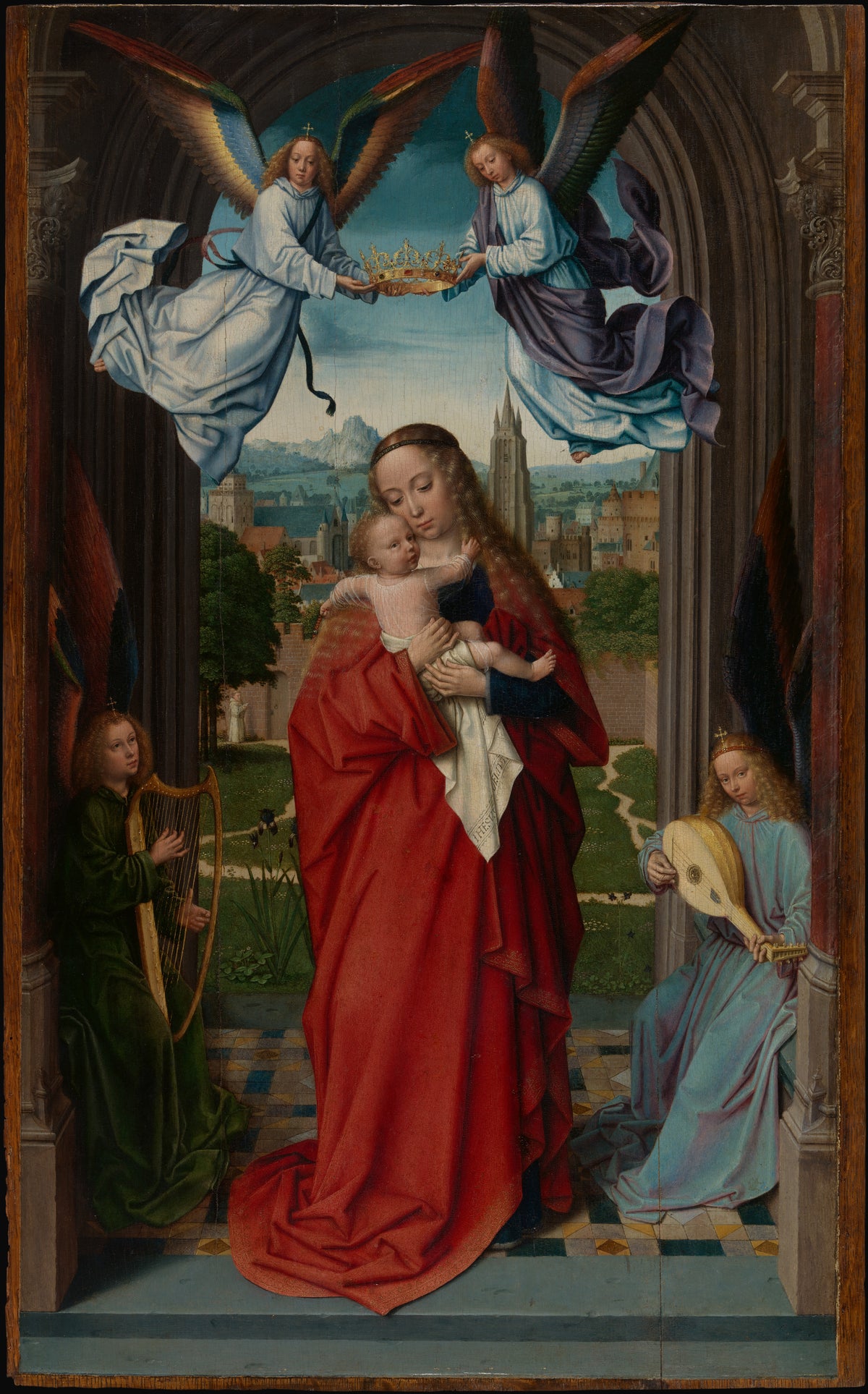 Virgin and Child with Four Angels by Gerard David - Classic Art canvas print