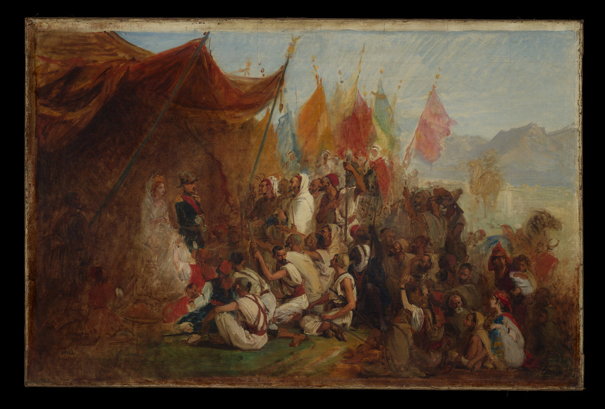 Sketch for Reception of Emperor Napoleon III and Empress Eugnie by the Kabyle Leaders at Algiers on September 18, 1860 by Isidore Pils - Oil Painting canvas print