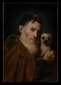 An Old Man with a Dog by Giacomo Ceruti - Oil Painting canvas print